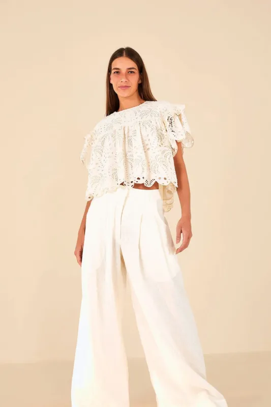Off White Low Waist Pants sold by FARM Rio