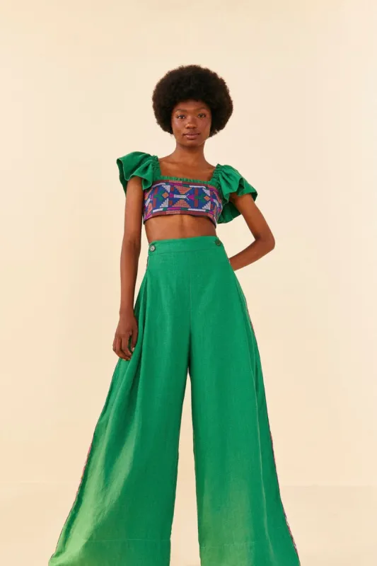 Embroided Green Pants sold by FARM Rio