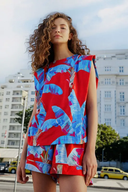 Red Sweet Jungle Organic Cotton T-Shirt sold by FARM Rio