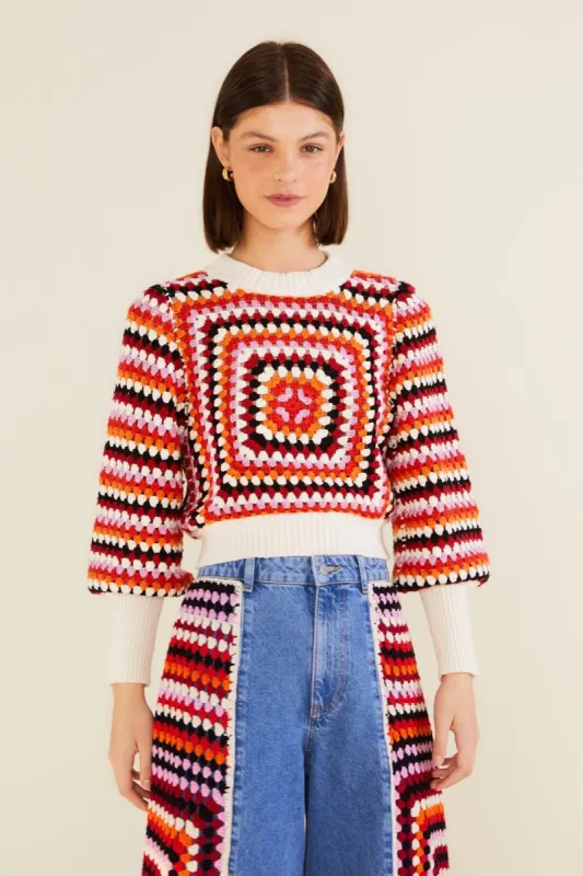 Multicolor Crochet Sweater sold by FARM Rio