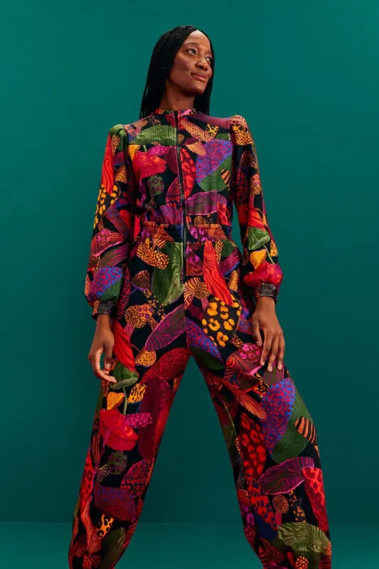 Leopard Mushroom French Terry Jumpsuit sold by FARM Rio