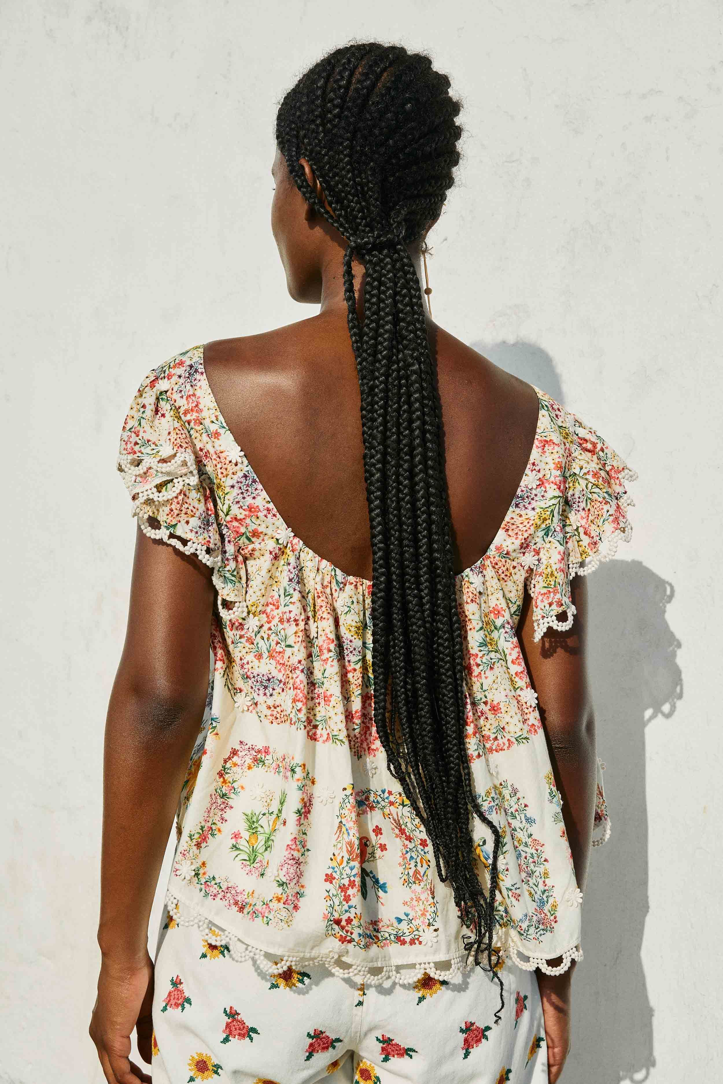 DELICATE FOREST SCARVES BLOUSE sold by FARM Rio product image thumbnail 5