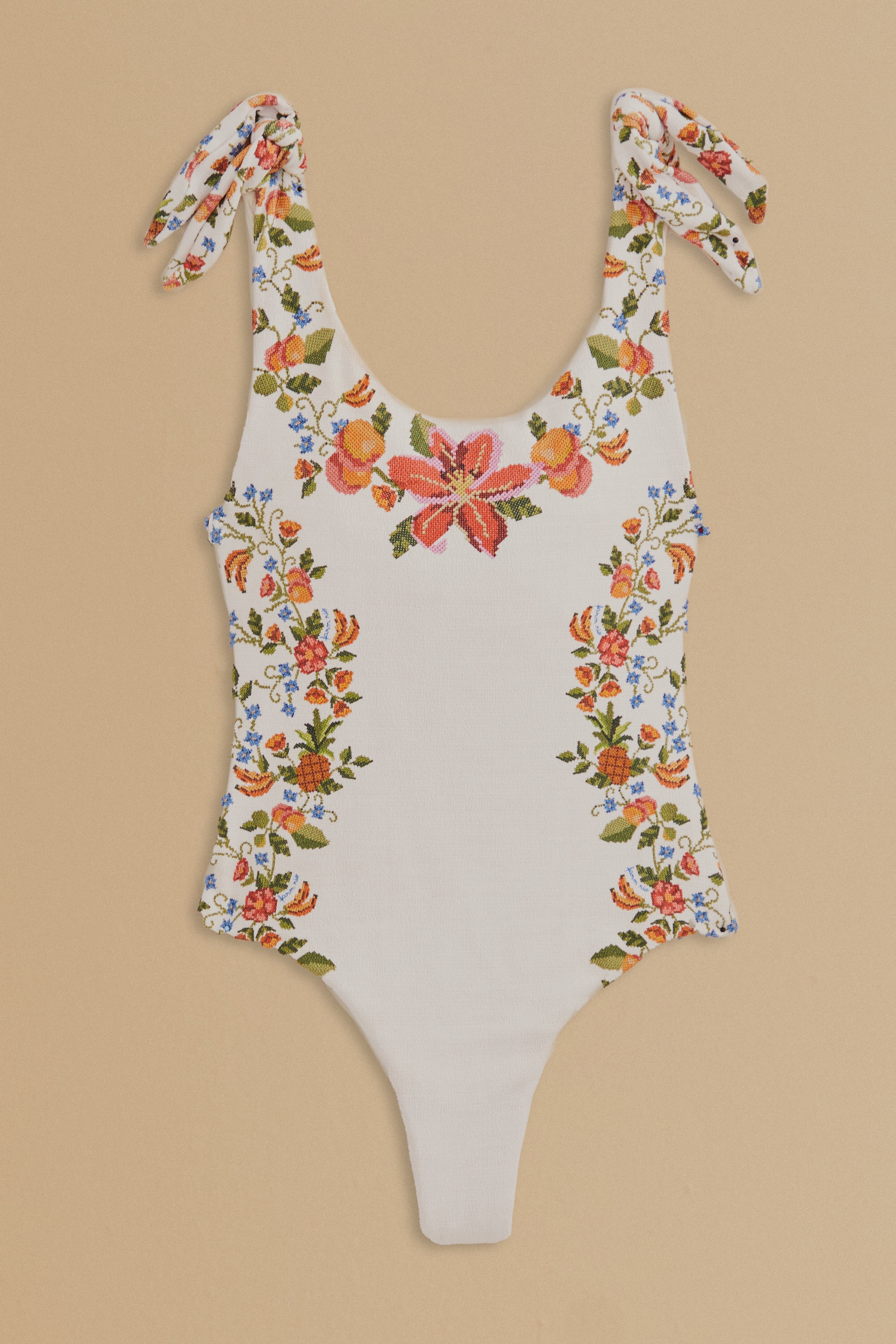 White Banana Vitamin One Piece Swimsuit sold by FARM Rio product image thumbnail 5