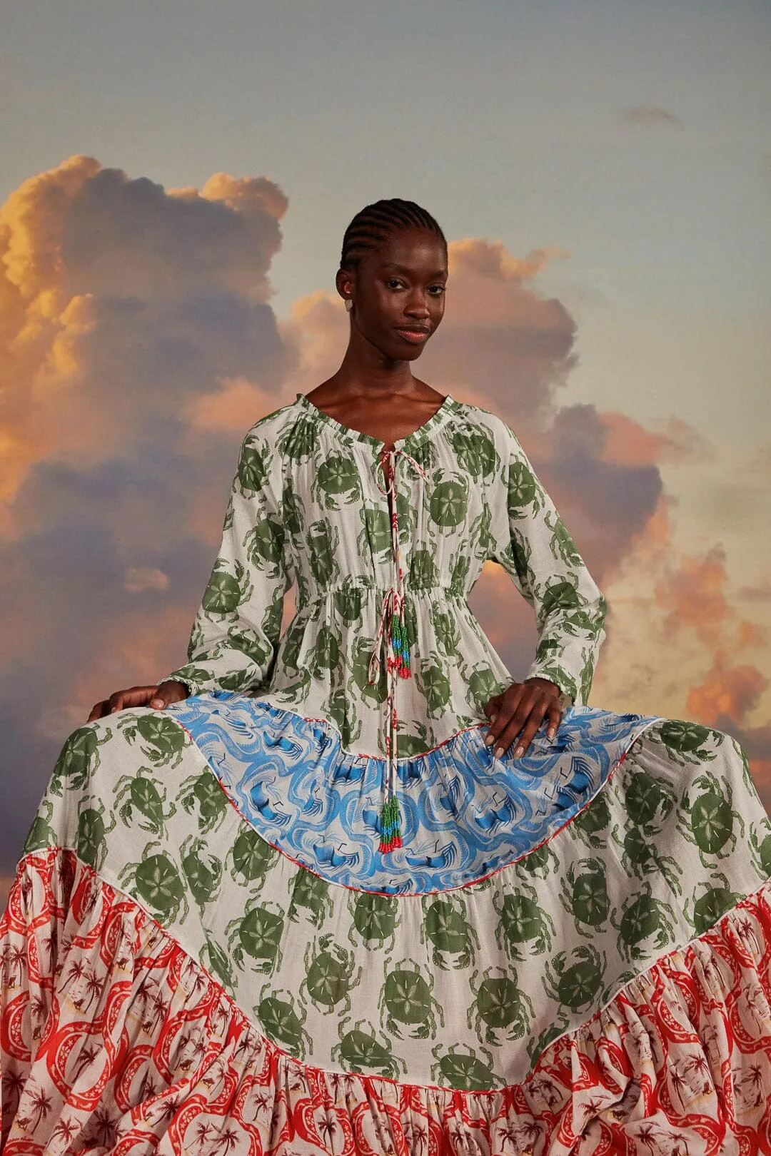 Stamp Mix Long Sleeve Maxi Dress sold by FARM Rio product image thumbnail 2