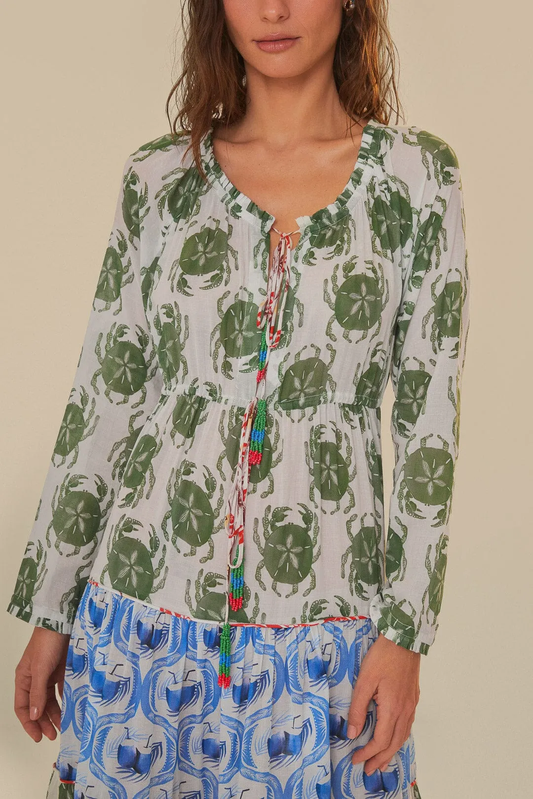 Stamp Mix Long Sleeve Maxi Dress sold by FARM Rio product image thumbnail 3