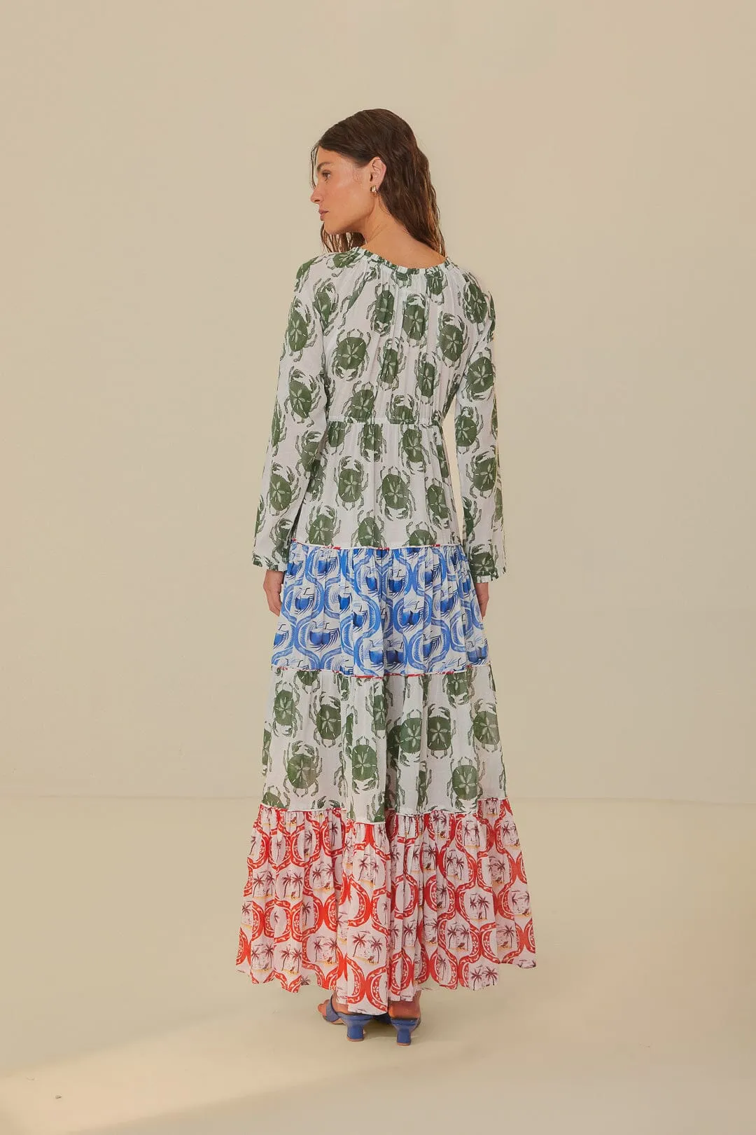 Stamp Mix Long Sleeve Maxi Dress sold by FARM Rio product image thumbnail 4