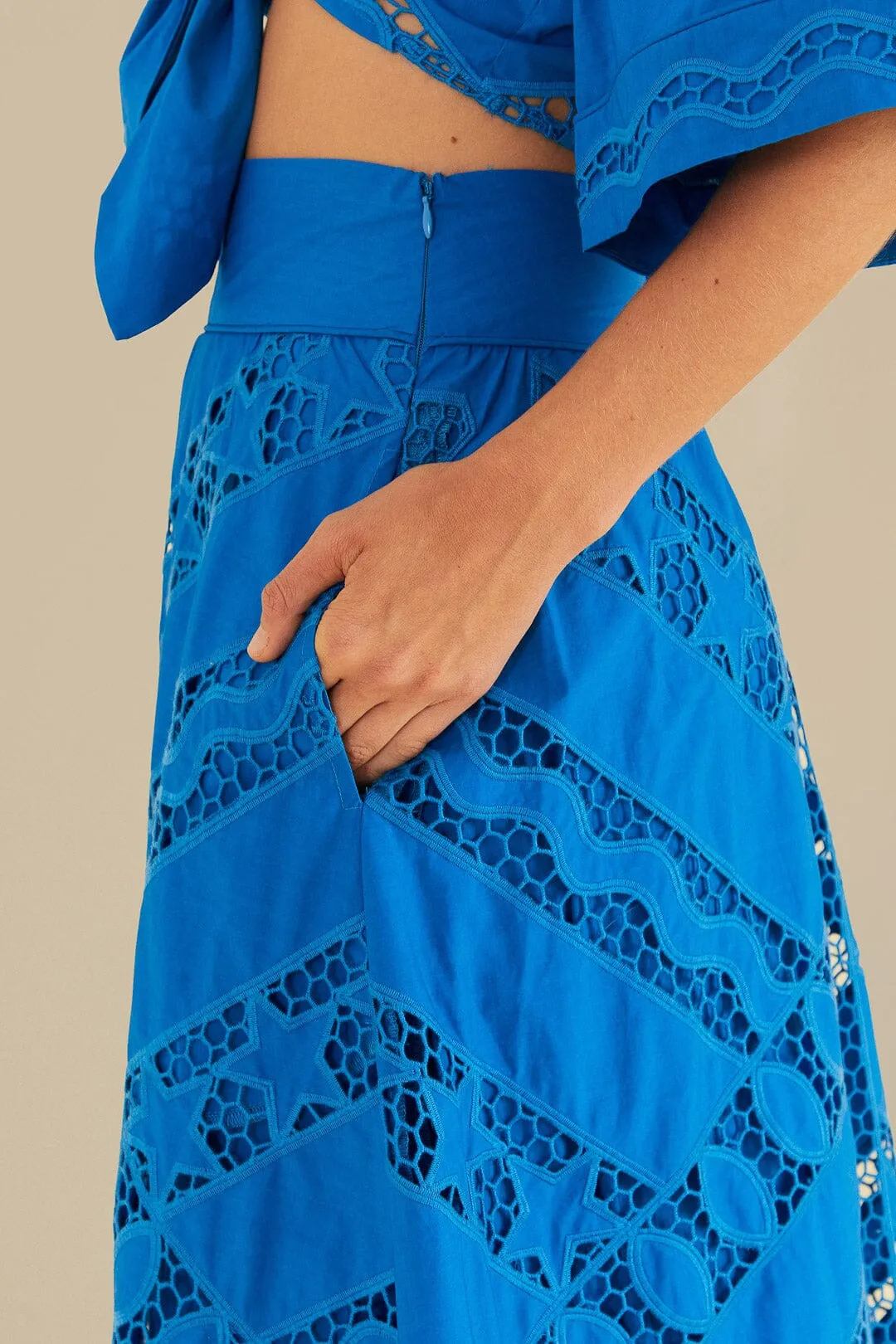 Blue Striped Richelieu Midi Skirt sold by FARM Rio product image thumbnail 4