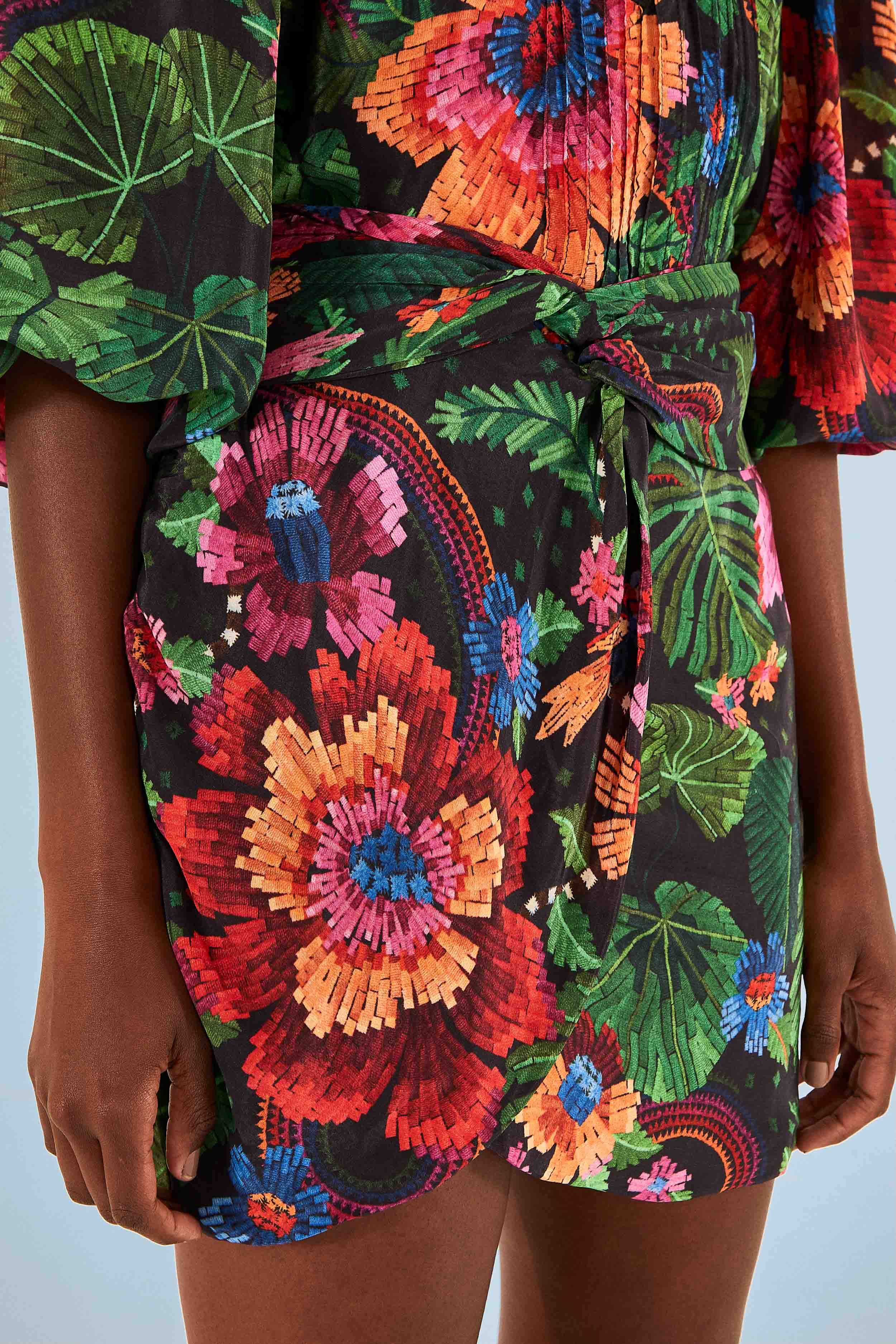 Black Blooming Garden Mini Skirt sold by FARM Rio product image thumbnail 3