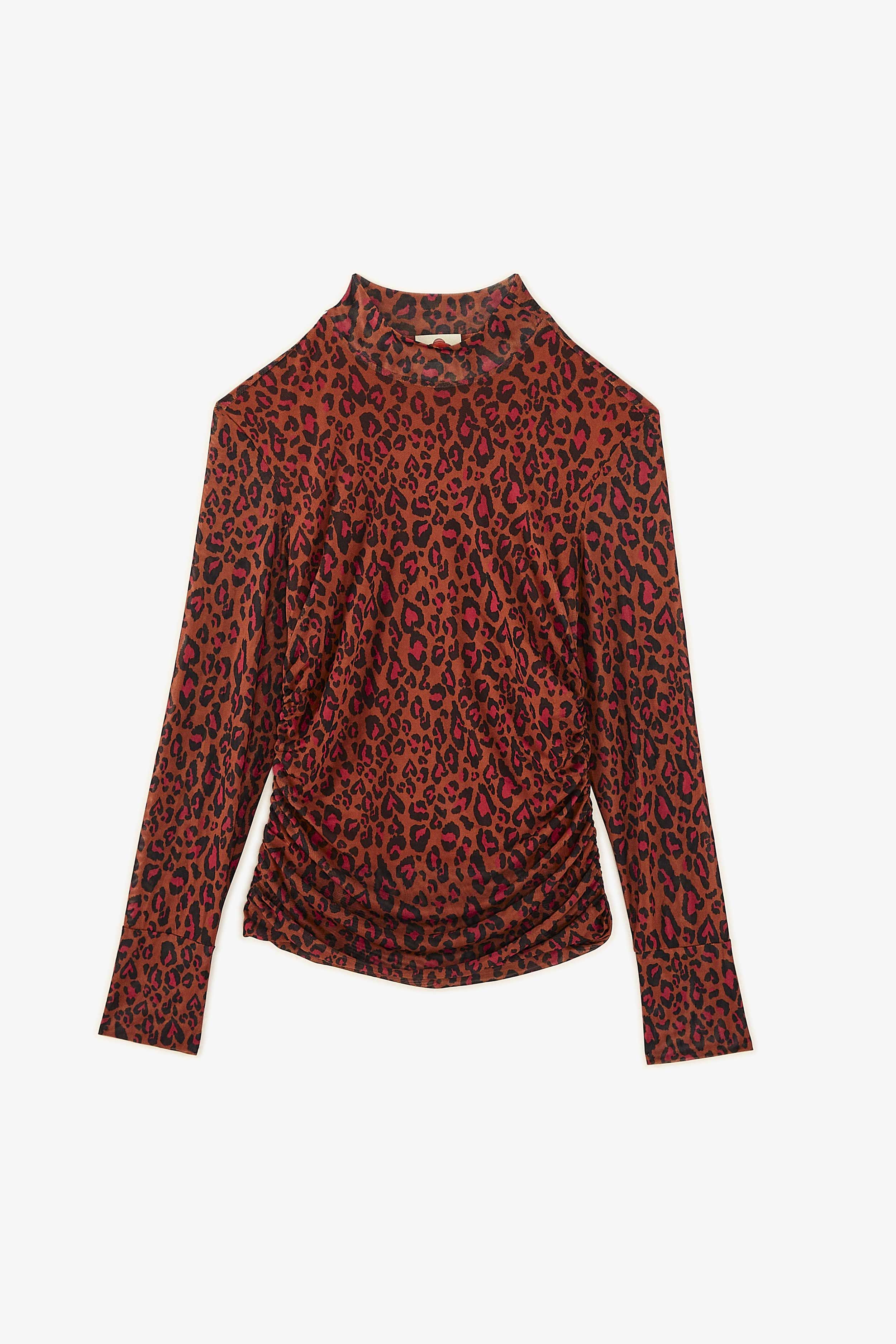LEOPARD POP CARAMEL TULLE BLOUSE sold by FARM Rio product image thumbnail 5