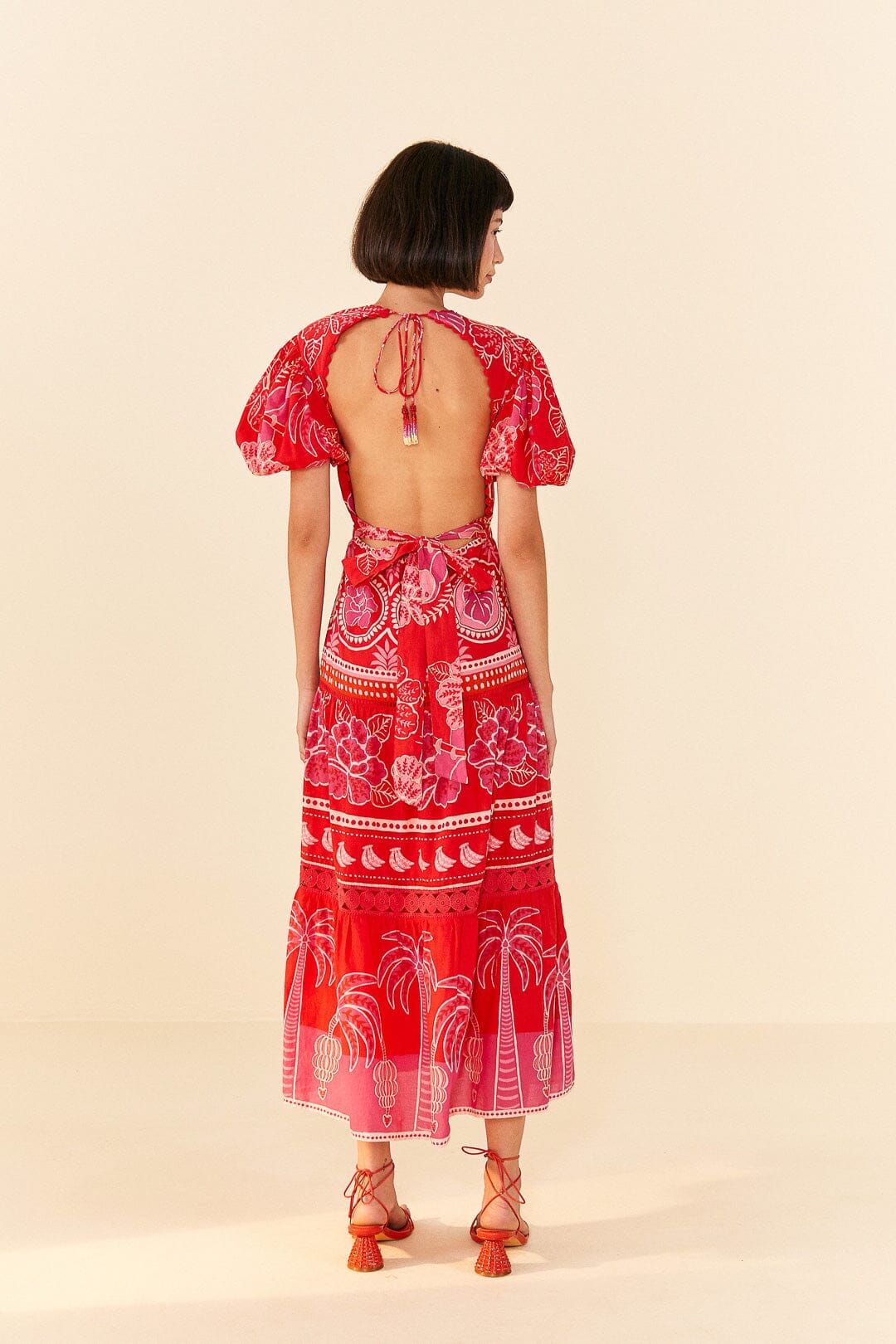 Red Summer Sunrise Midi Dress sold by FARM Rio product image thumbnail 4