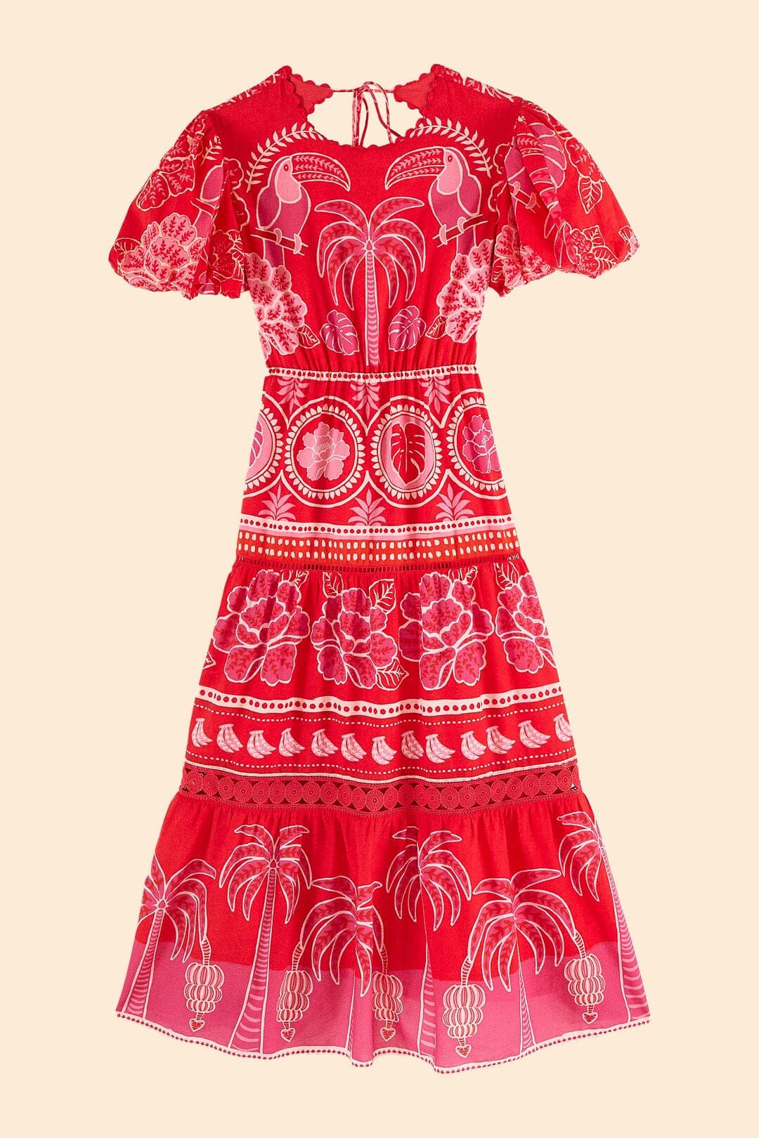 Red Summer Sunrise Midi Dress sold by FARM Rio product image thumbnail 6