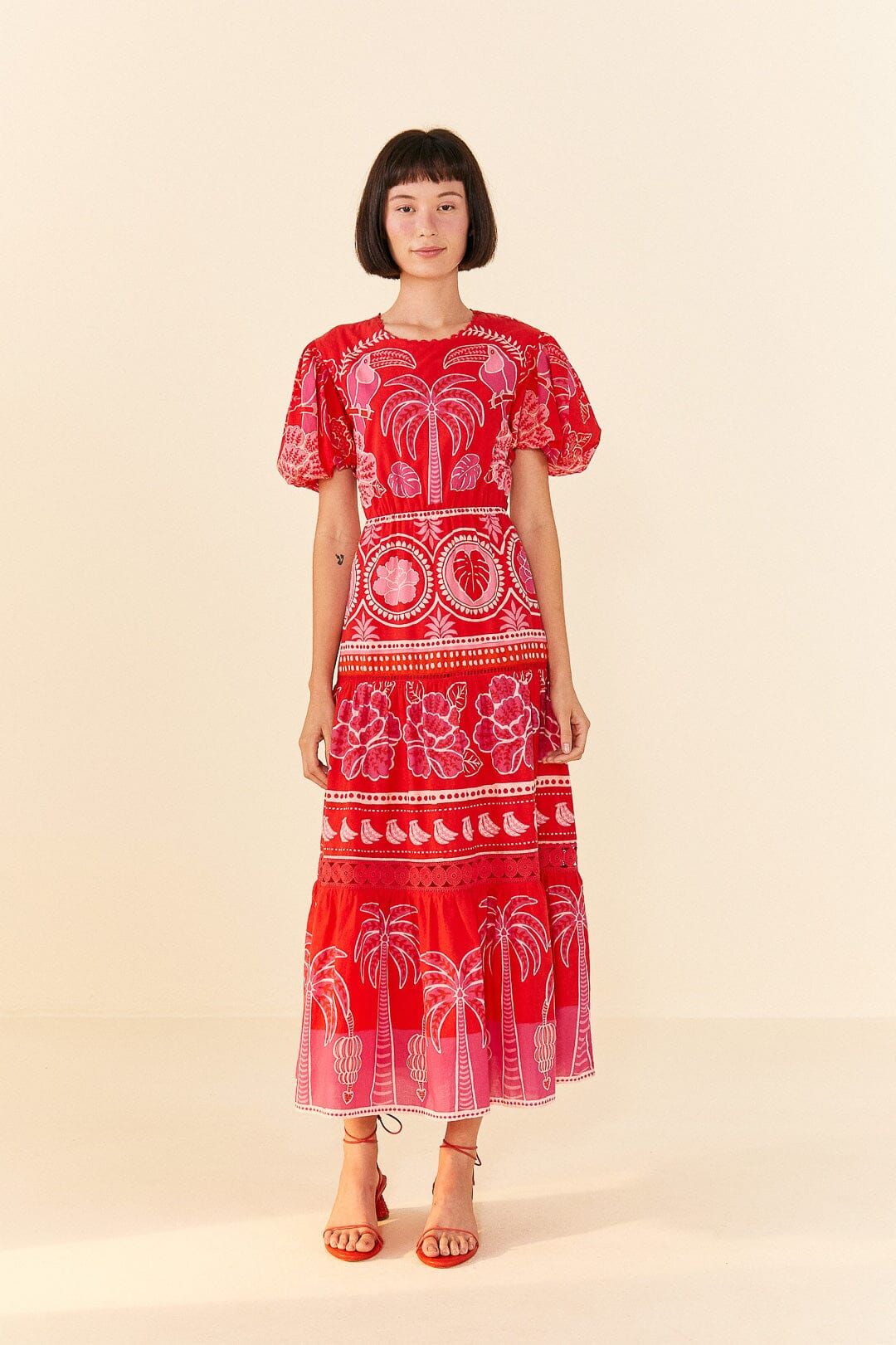 Red Summer Sunrise Midi Dress sold by FARM Rio product image thumbnail 2