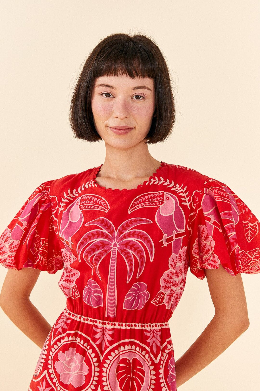 Red Summer Sunrise Midi Dress sold by FARM Rio product image thumbnail 3