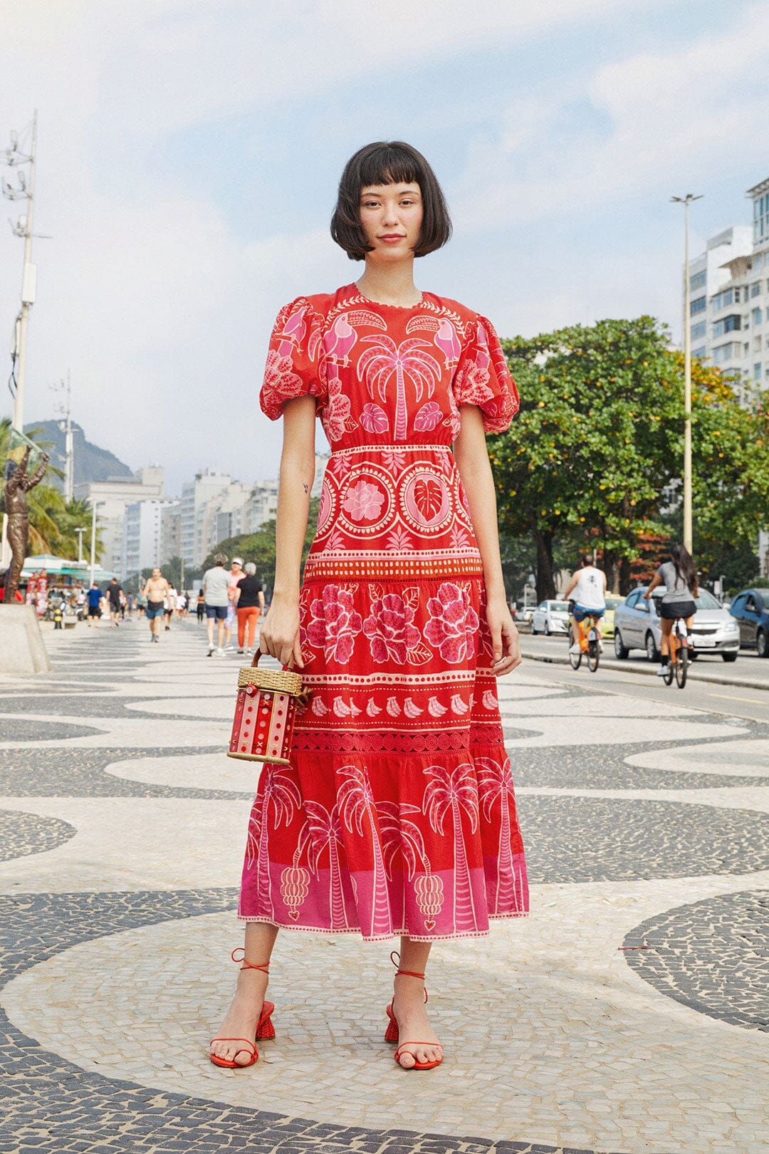 Red Summer Sunrise Midi Dress sold by FARM Rio