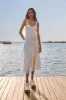 White Richelieu Sleeveless Midi Dress sold by FARM Rio