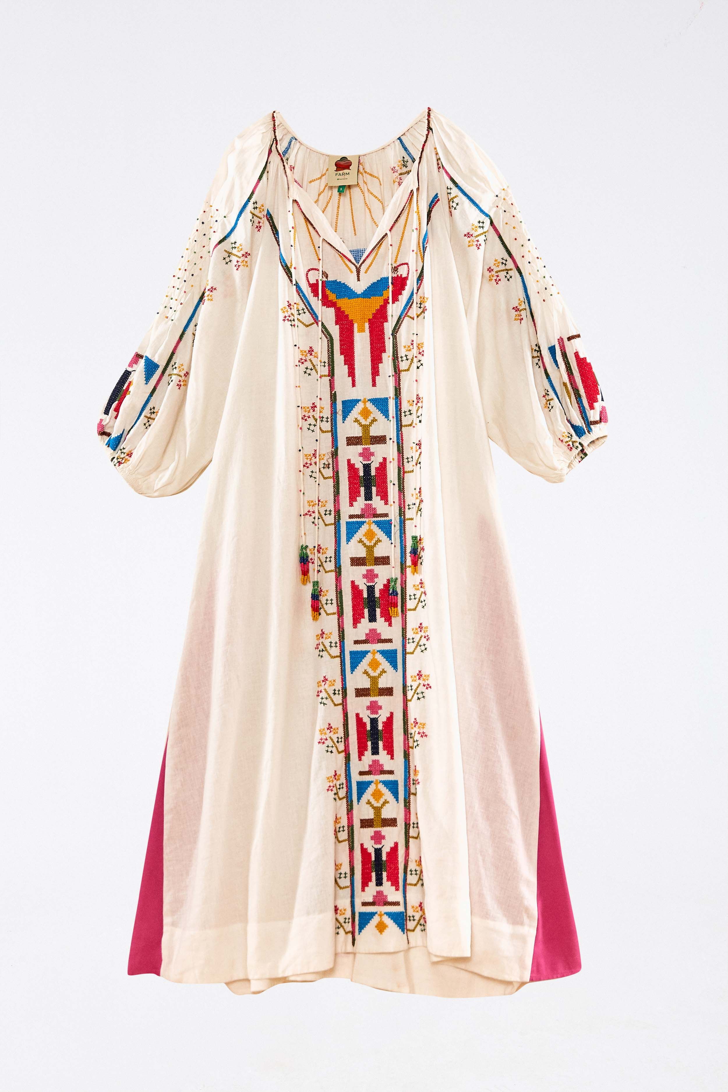 White Macaw Embroidered Maxi Dress sold by FARM Rio product image thumbnail 6