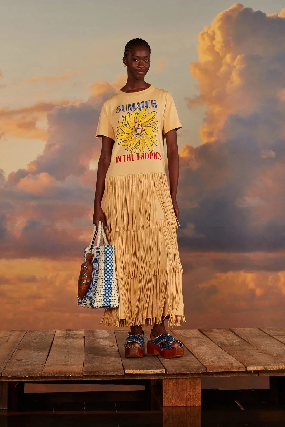 Sand Summer In The Tropics Organic Cotton Fringe Dress sold by FARM Rio