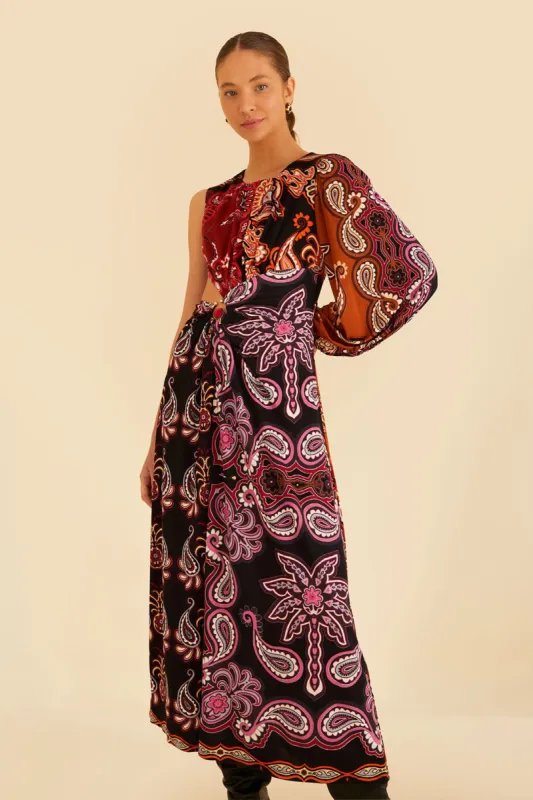 Black Sweet Mermaids One Shoulder Maxi Dress sold by FARM Rio