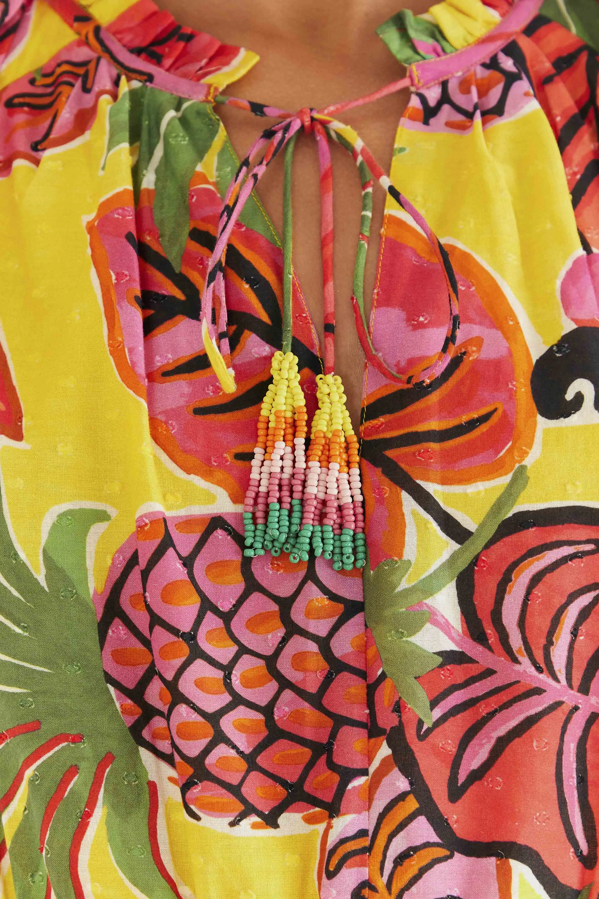 Yellow Fruit Dream Ruffle Mini Dress sold by FARM Rio product image thumbnail 5