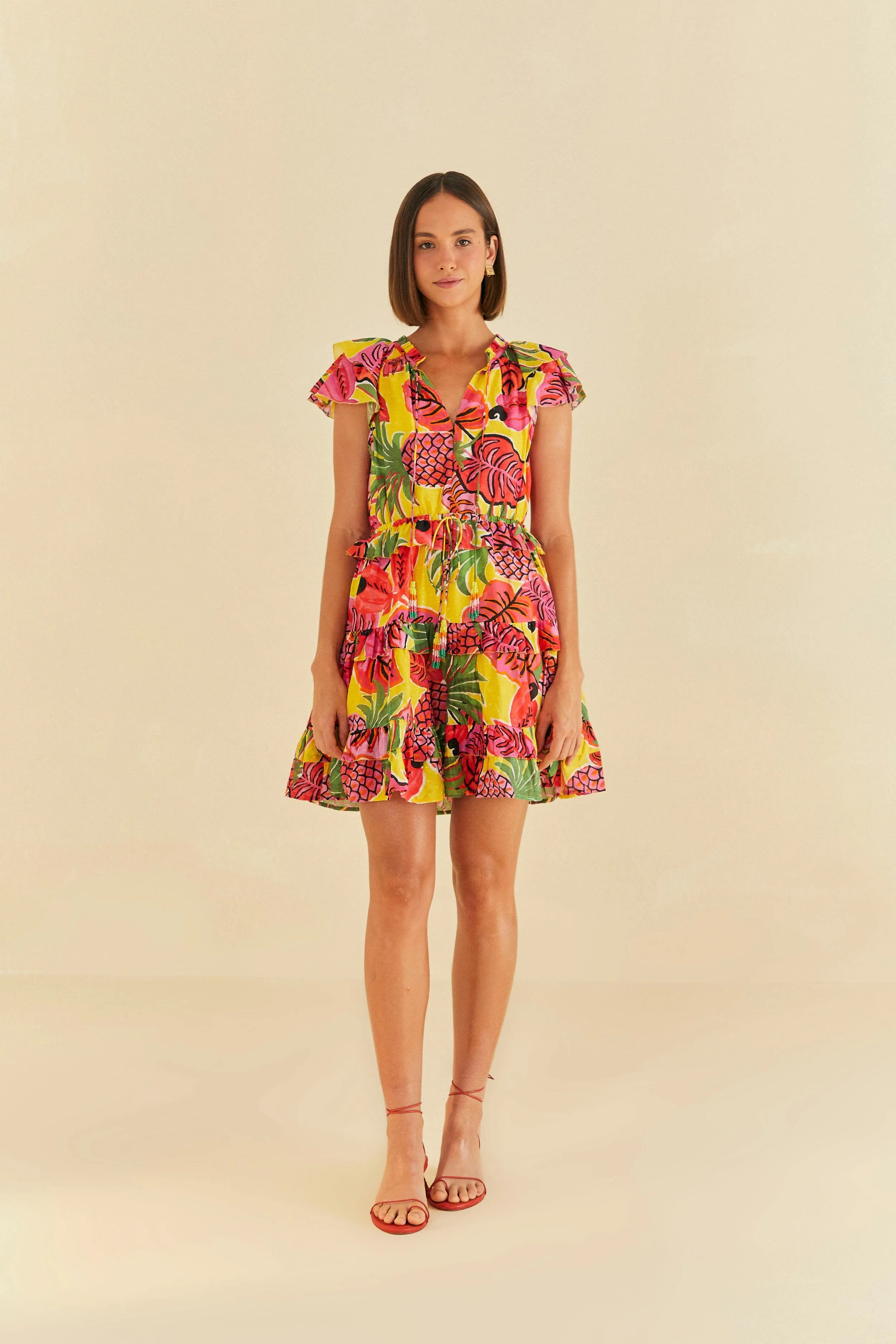 Yellow Fruit Dream Ruffle Mini Dress sold by FARM Rio product image thumbnail 2