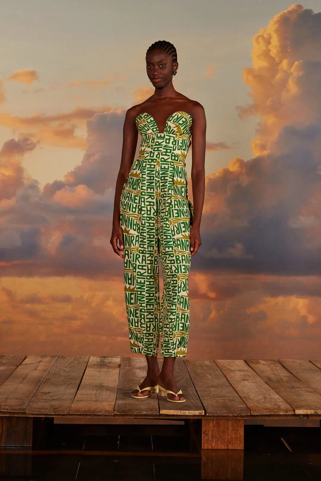 Off-White Banana Typography Strapless Jumpsuit sold by FARM Rio