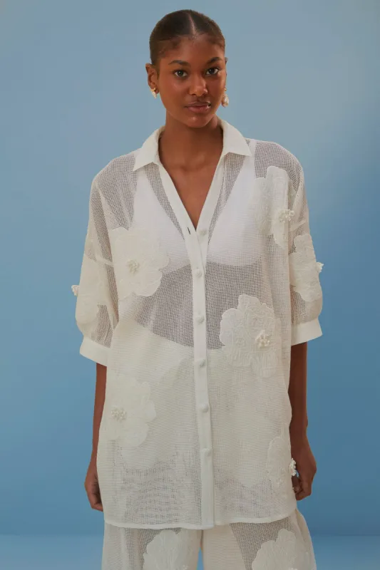 White Flower Shirt sold by FARM Rio