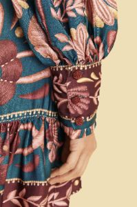 Teal Seashell Tapestry Lenzing™ Ecovero™ Viscose Mini Dress sold by FARM Rio