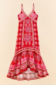 Red Summer Sunrise Maxi Dress sold by FARM Rio