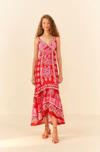 Red Summer Sunrise Maxi Dress sold by FARM Rio