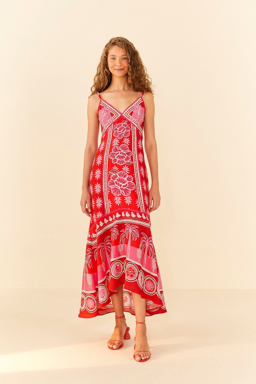 Red Summer Sunrise Maxi Dress sold by FARM Rio