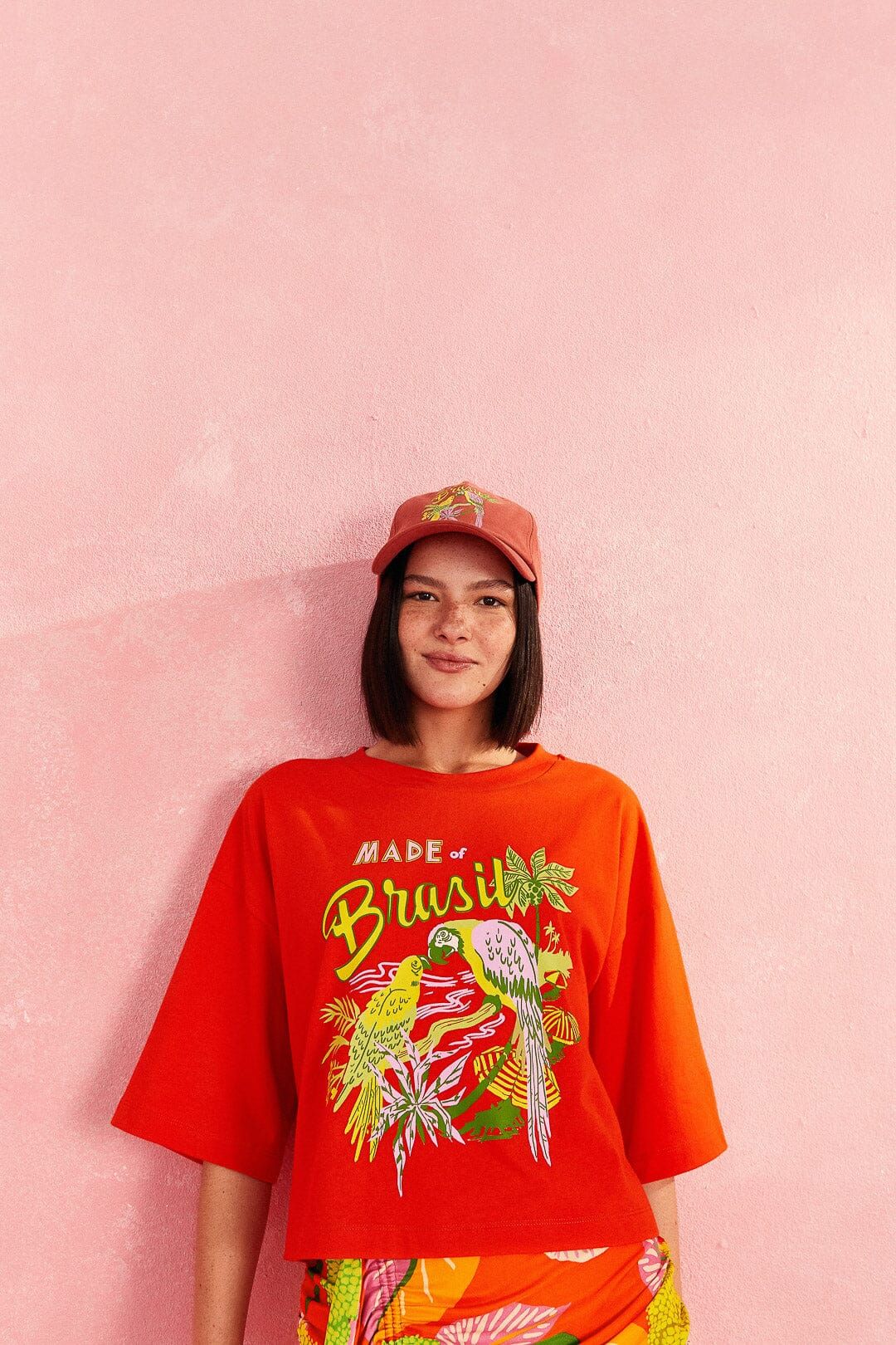 Red Brasil Organic Cotton T-Shirt sold by FARM Rio