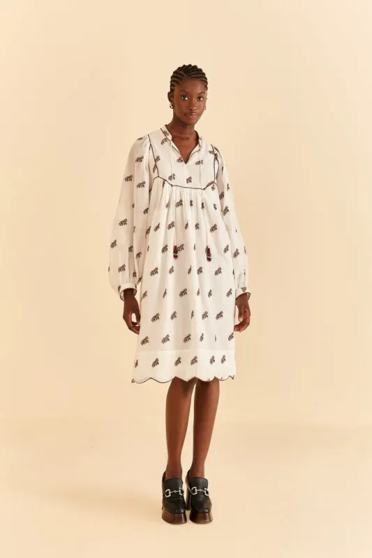 Off-White Embroidered Horses Midi Dress sold by FARM Rio