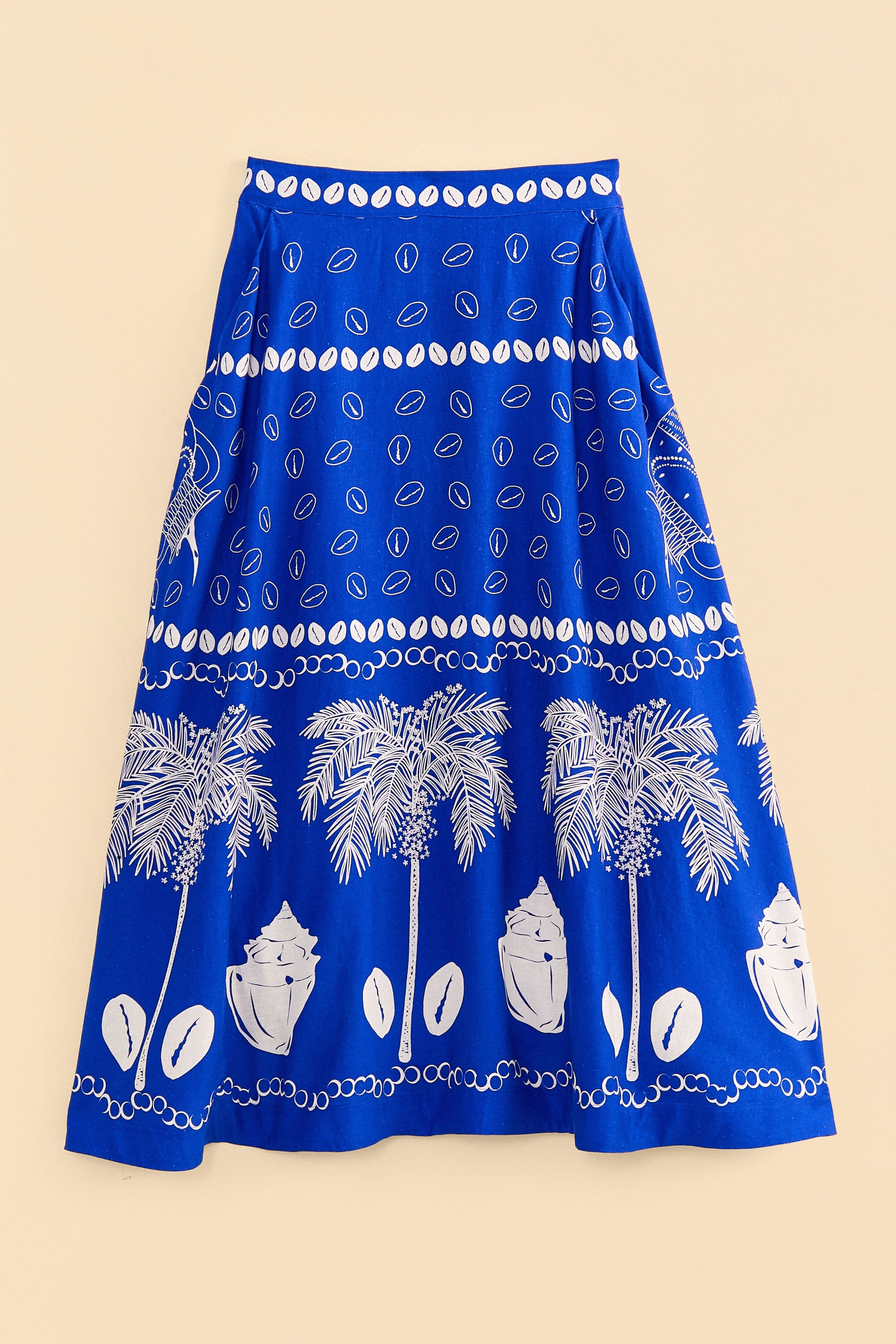 Blue Ondina Midi Skirt sold by FARM Rio product image thumbnail 3