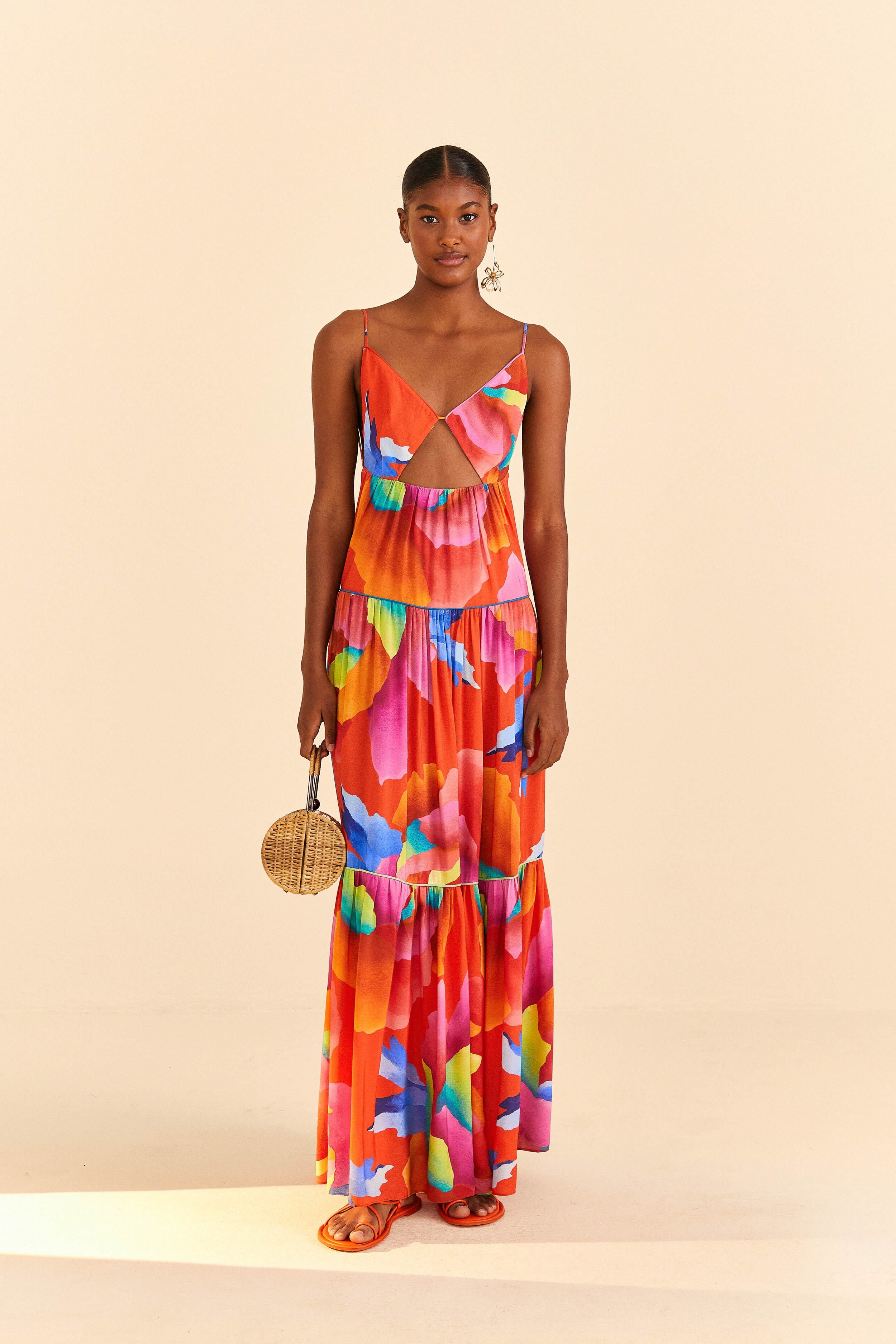 Red Ombre Chita Maxi Dress sold by FARM Rio