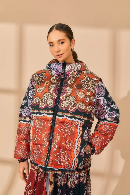 Black Sweet Mermaids Reversible Puffer Jacket sold by FARM Rio