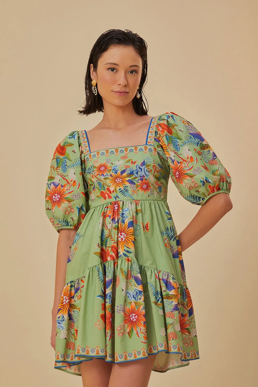Green Bright Yard Mini Dress | Parallel