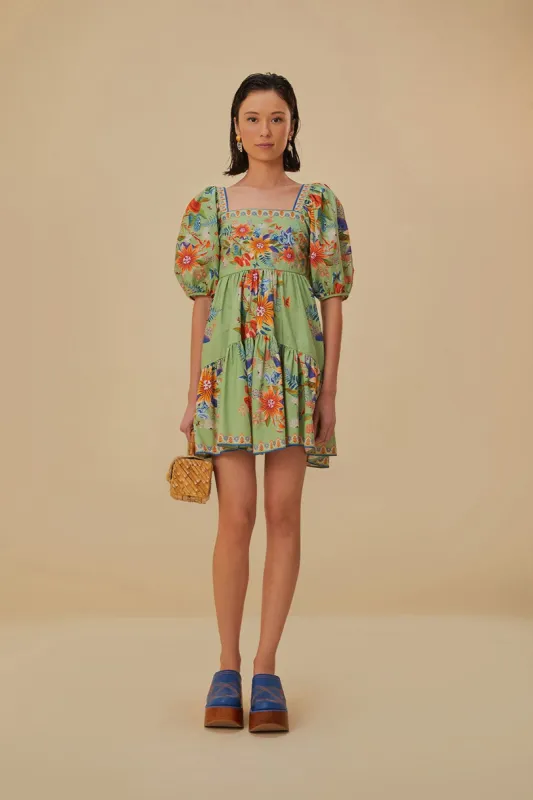farm rio green bright yard mini dress Farm Rio Women's Bright Yard Mini Dress