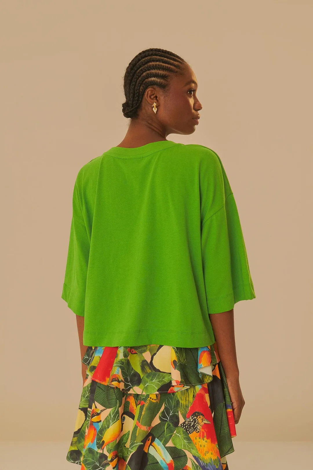 Green The Eye Of The Forest Organic Cotton T-Shirt sold by FARM Rio product image thumbnail 3