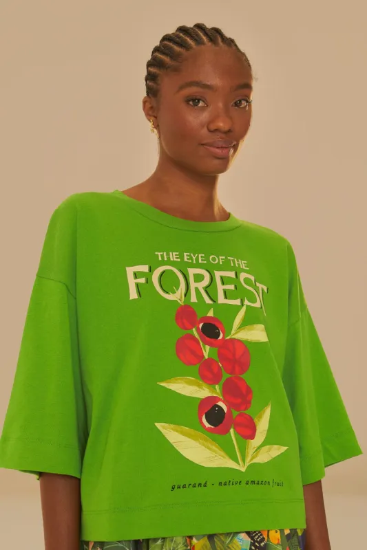 Green The Eye Of The Forest Organic Cotton T-Shirt sold by FARM Rio