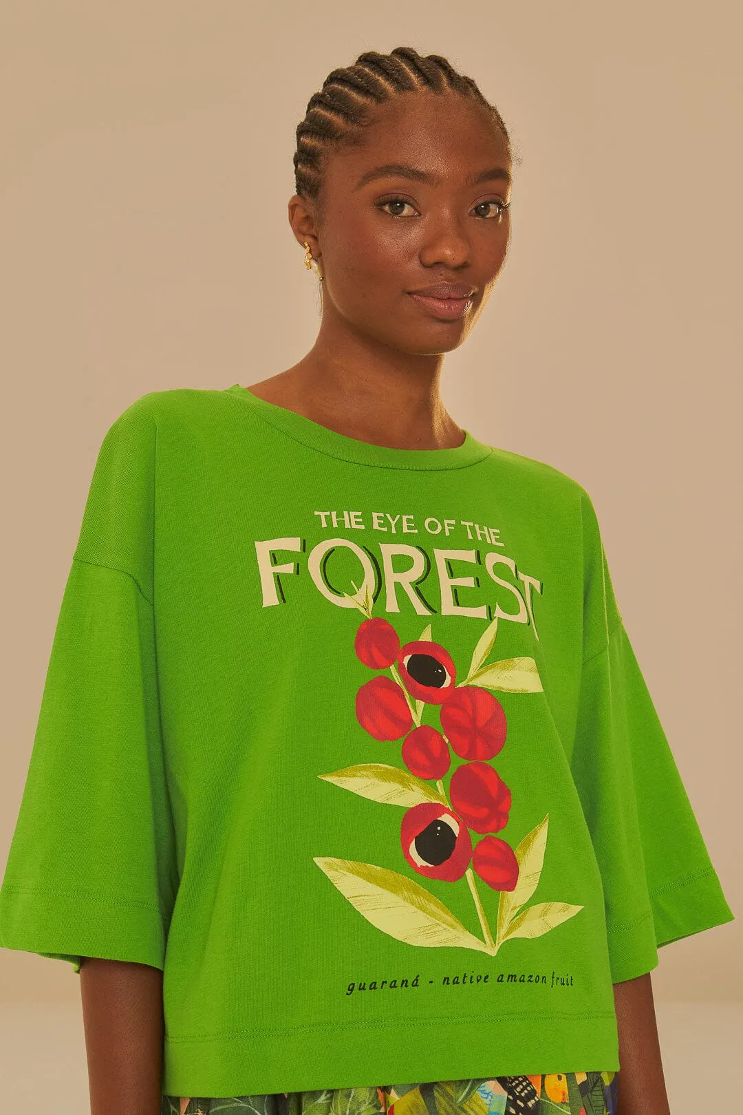 Green The Eye Of The Forest Organic Cotton T-Shirt sold by FARM Rio
