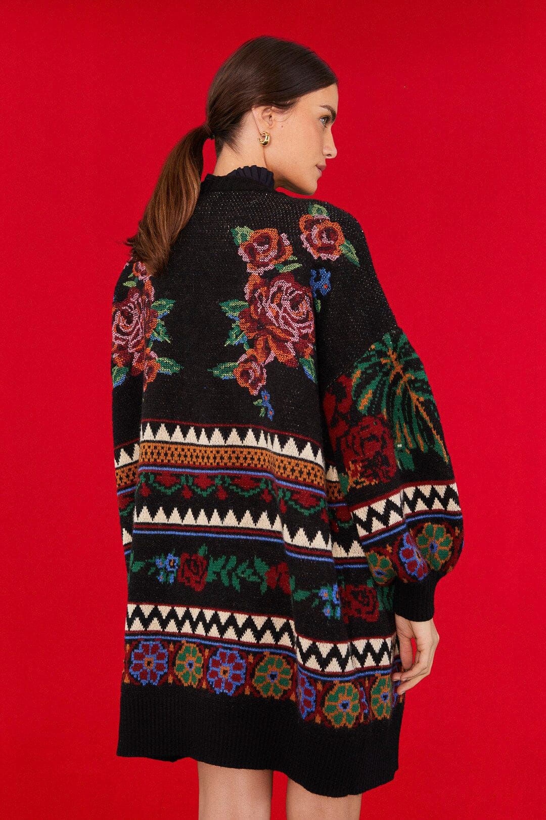 Black Flower Tapestry Cardigan sold by FARM Rio product image thumbnail 3