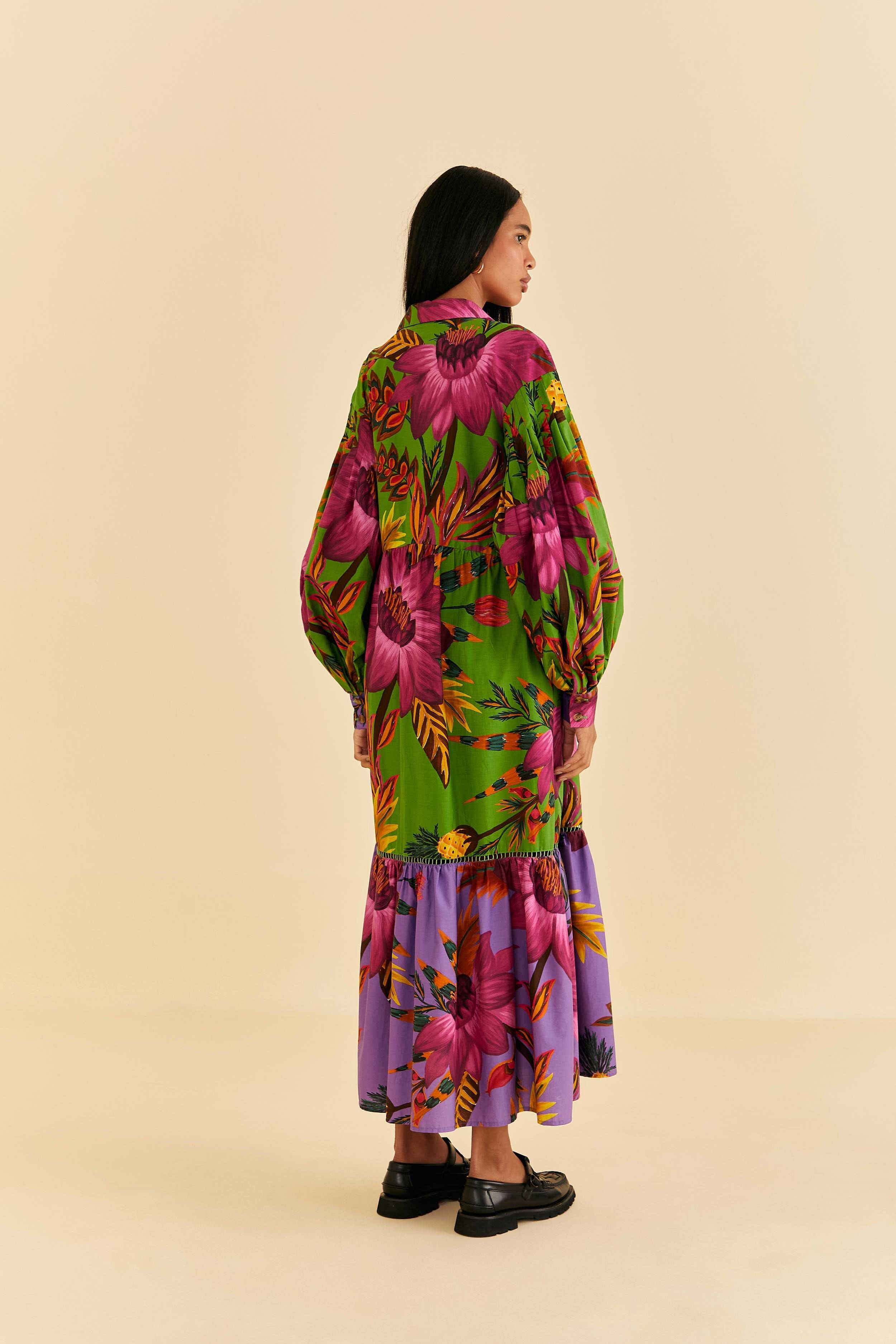 Maxi Flowers Organic Cotton Maxi Dress sold by FARM Rio product image thumbnail 4
