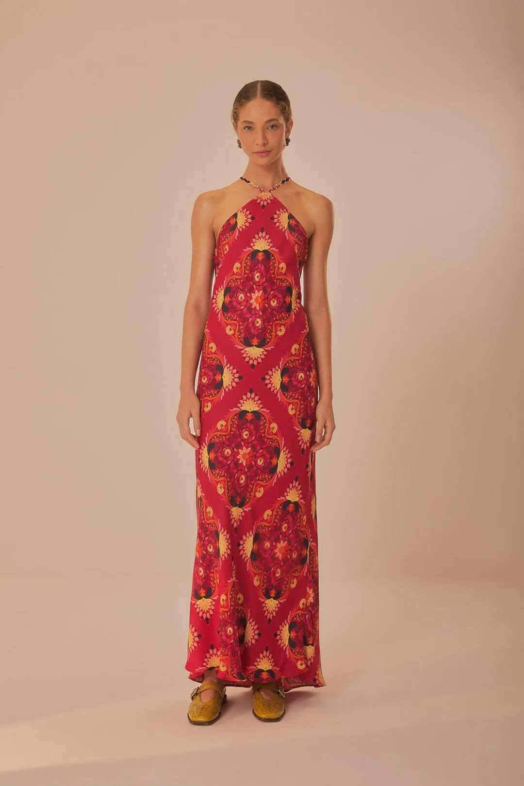 Pink Luize Sleeveless Maxi Dress sold by FARM Rio