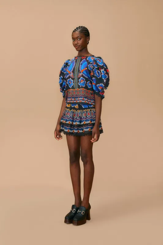 Black Ainika Sparkle Short Sleeve Blouse sold by FARM Rio