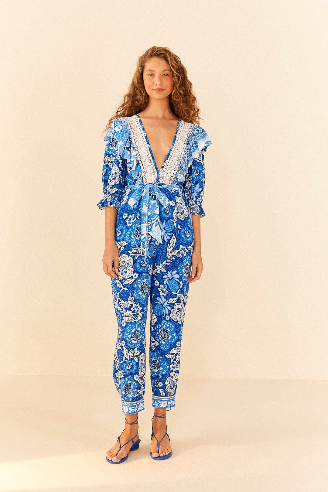 Blue Full Of Flowers Jumpsuit sold by FARM Rio product image thumbnail 3