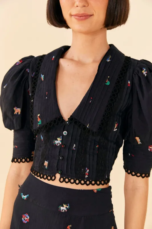 Zodiac Cross Stitch Crop Top sold by FARM Rio