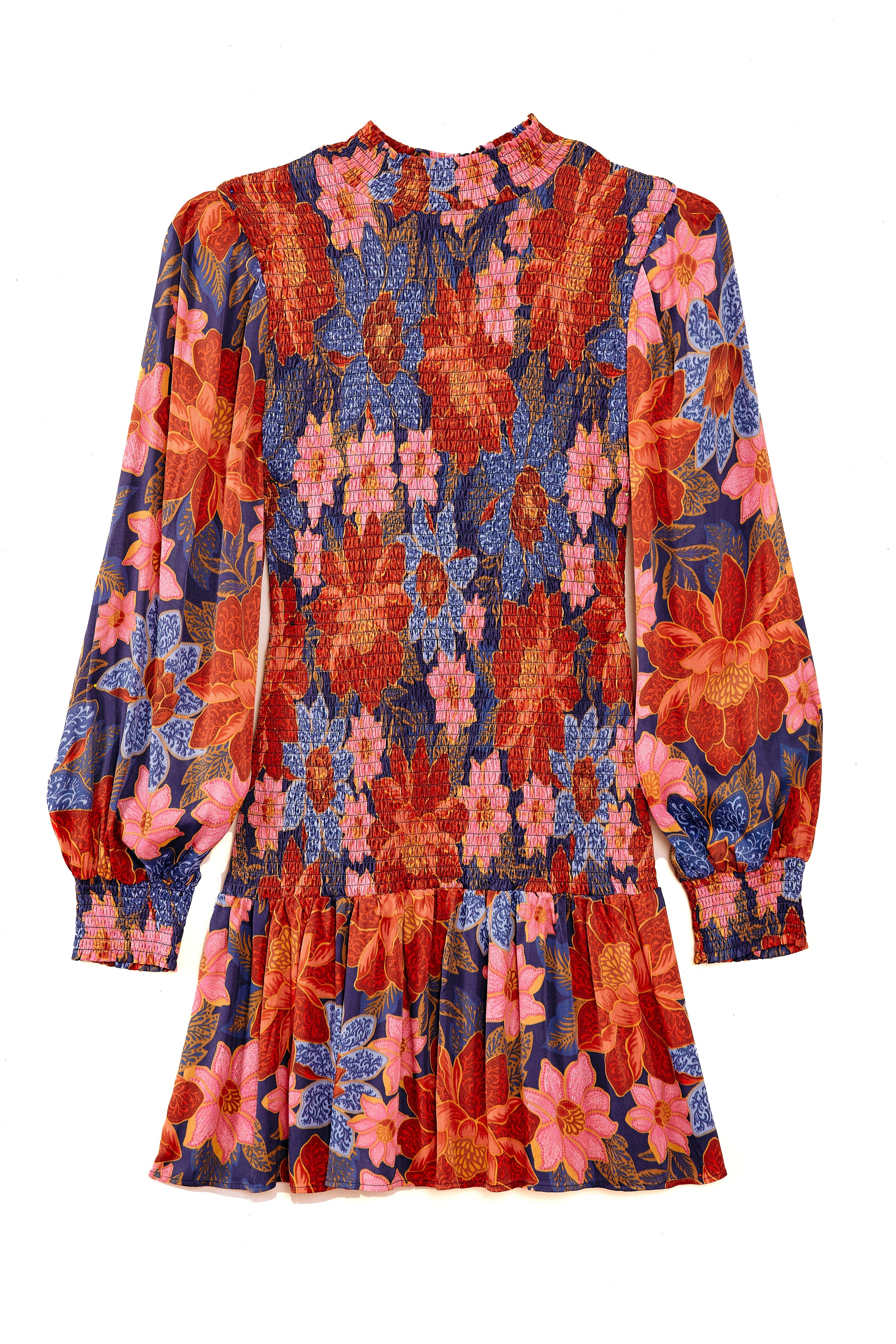 Navy Garden Smocked Mini Dress sold by FARM Rio product image thumbnail 5