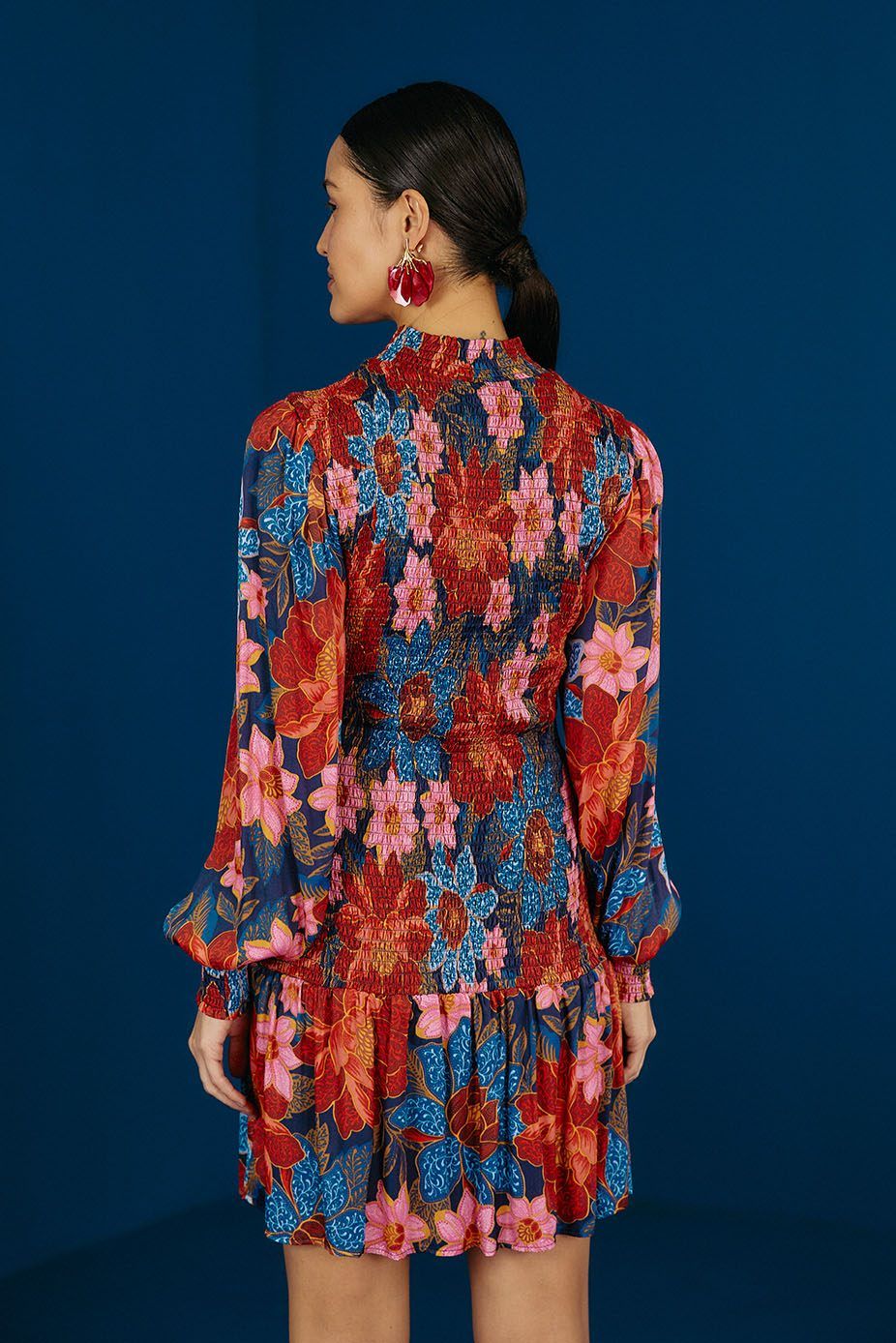 Navy Garden Smocked Mini Dress sold by FARM Rio product image thumbnail 2