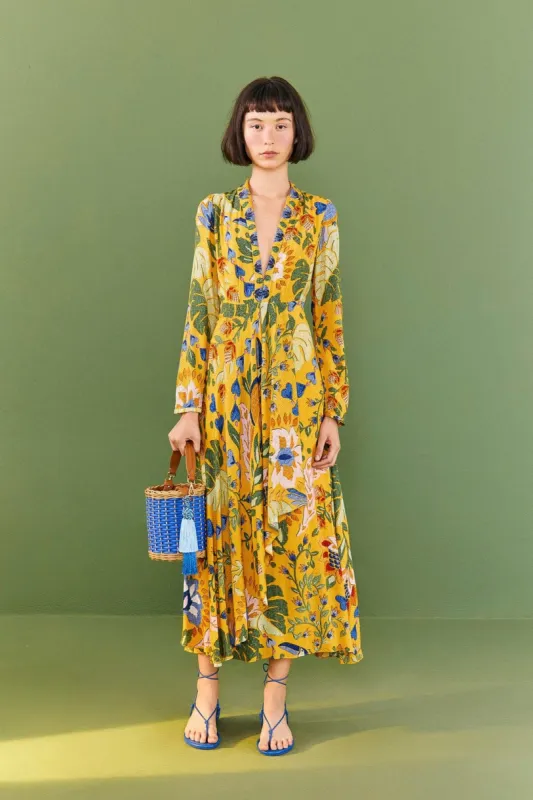 Yellow Summer Garden Maxi Dress sold by FARM Rio