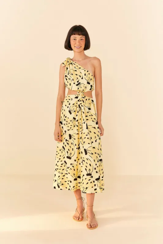 Yellow Bossa Banana Knot Midi Dress sold by FARM Rio